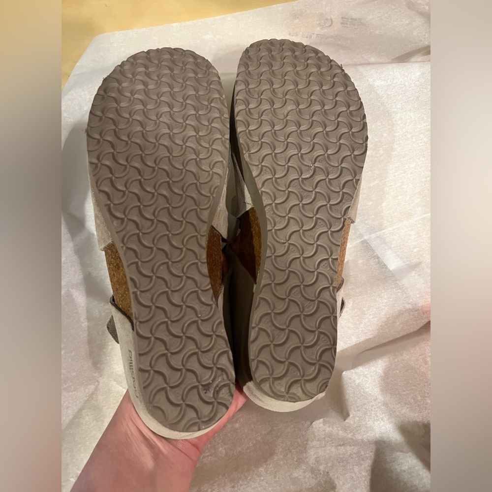Birkenstock Papillio Gizeh Luna Wedge Size 41 Slip On Thong Sandals WORE 2X - Picture 8 of 8